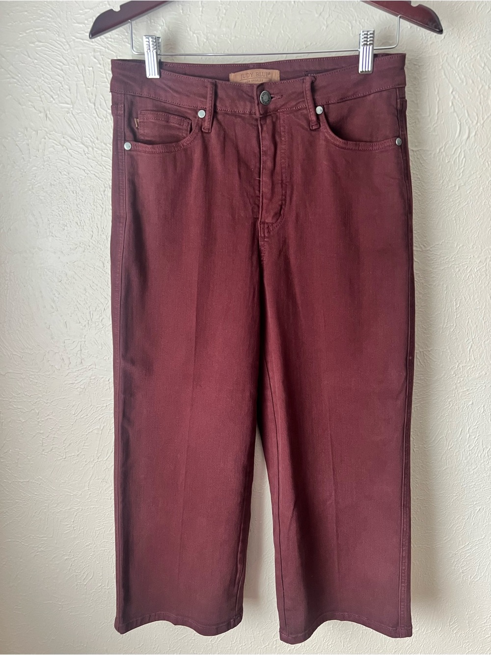 Judy Blue High Waisted Burgundy Wide Leg Jeans Size 9/29